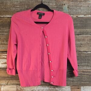 White House/Black Market Women's Pink Sweater Cardigan, Size L